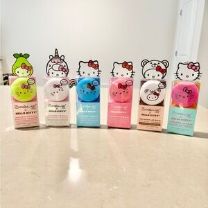 Hello Kitty Macaron Lip Balm Bundle Set of 6 The Crème Shop NEW Full Set